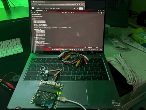 Flashing the micro:bit firmware from the laptop.