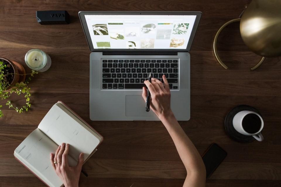 A laptop on a study desk